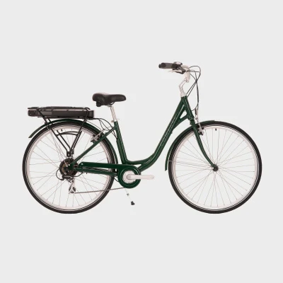 Compass Electric Town step-through bike with rear rack and full mudguards
