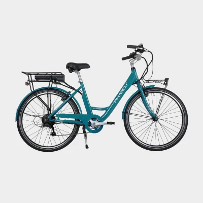 Vitesse Pharos step-through electric bike with front carrier and rear rack