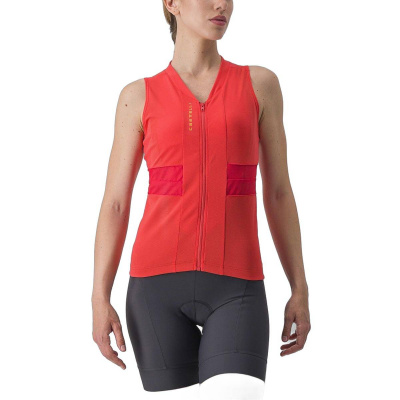 Castelli Anima 4 Sleeveless Jersey Hibiscus Light Orange Women