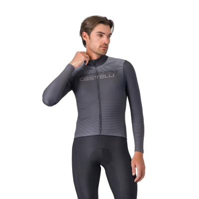 Castelli Apice Thermal Long-Sleeve Jersey Dark Grey Smoky Grey Silver Grey