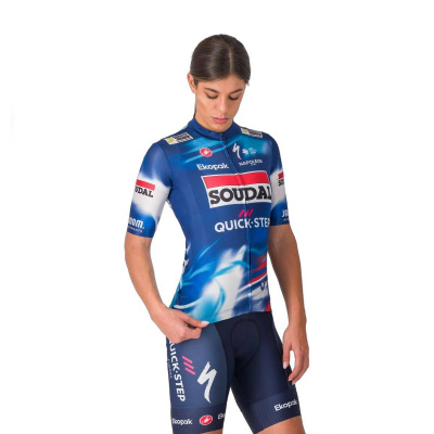 Castelli Competizione 3 Short Sleeve Blue Red Soudal Quick-Step Womens Jersey