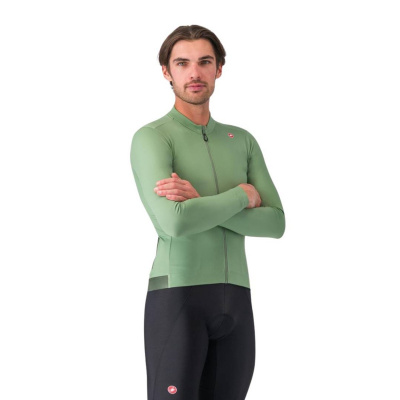 Castelli Espresso Thermal Jersey Green