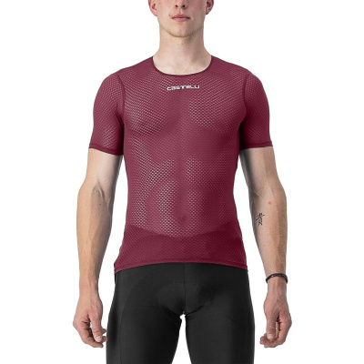Castelli Pro Mesh 2.0 Short-Sleeve Base Layer Burgundy