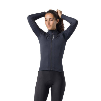Women's Black Castelli Sinergia 3 FZ Long-Sleeve Jersey