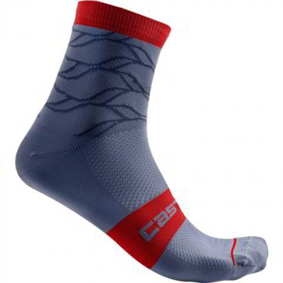 CASTELLI Distanza 9 Cycling Socks - Black/Orange Men's Performance Bike Socks S/M