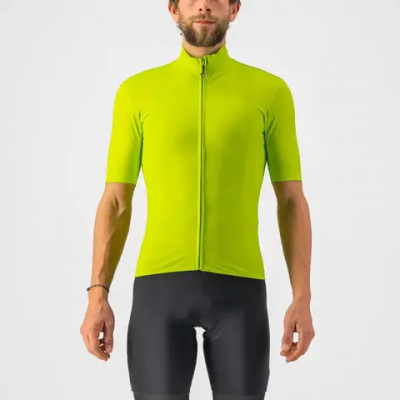 Castelli Pro Thermal Mid Short Sleeve Jersey in Electric Lime