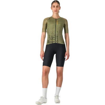 Castelli Unlimited Pro 2 Women's Jersey - Forest Green/Elmwood/Vivid Ora