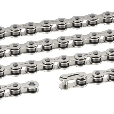 Connex 108 1/8in Bicycle Chain 112 Link Single-Speed Nickel Plated Steel with Spring Clip