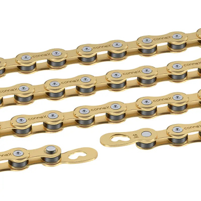 Connex 10SG Bicycle Chain 114 Link 10-Speed Gold Finish Brass Coated with Connex Link