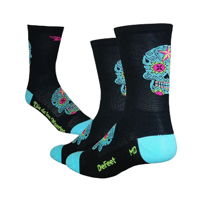 Defeet Aireator 6inch Sugar Skull Socks