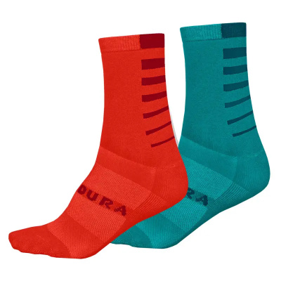 Endura Womens Coolmax Stripe Socks Twin Pack