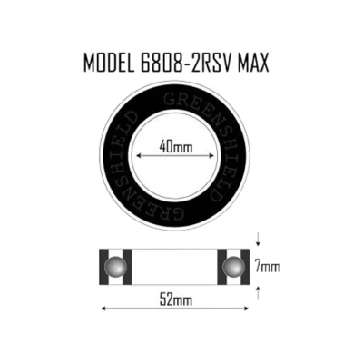 Halt BH6808-2RSV 40mm - 52mm - 7mm MAX Suspension Bearing