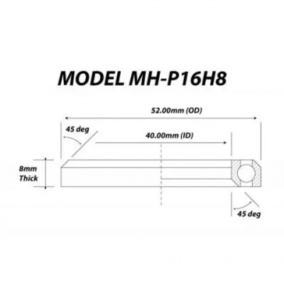 Halt Headset Bearing MH-P16H8 52 x 40 x 8