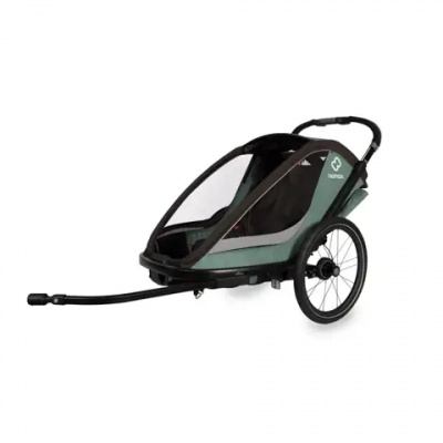 Hamax Cocoon Twin Child Bike Trailer In Green/Black