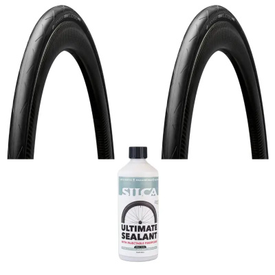 Hutchinson Blackbird Race Hookless TR 700c Tyre Pair Silca Ultimate Tubless Sealant v2 500ml Bundle