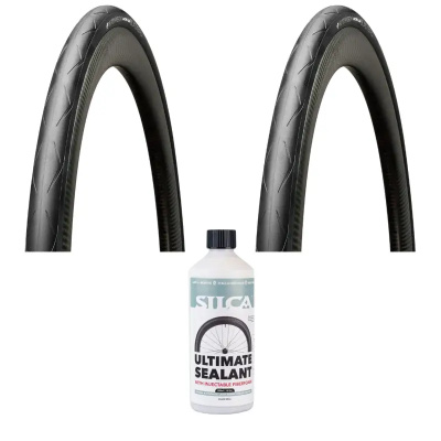 Hutchinson Blackbird TR 700c Tyre Pair with Silca Ultimate Tubeless Sealant v2 500ml Bundle