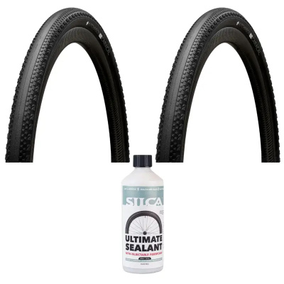 Hutchinson Caracal TR 700 Gravel Tyre Pair with Silca Ultimate Tubeless Sealant v2 500ml Bundle