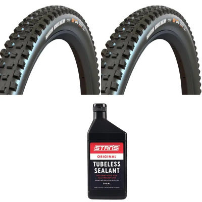 Maxxis HighRoller 3 29 Inch 3C MaxxGrip DoubleDown Tyre Pair with Stans Sealant Bundle