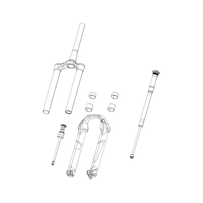 RockShox Spare Fork CSU Debonair 27 Boost 15x110 Off-Set Taper No Gradients - Pike B1-B2 2018-2019. Pike Select/Select+/Ultimate B3 2020