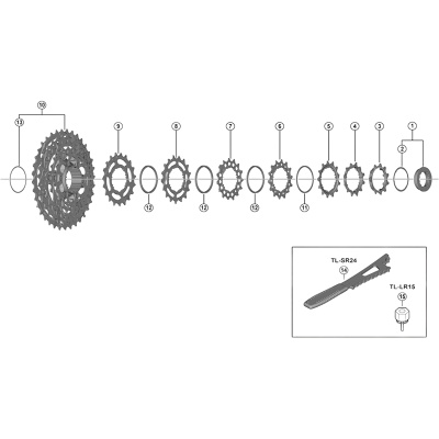 SHimano CS-R7100 cassette sprocket 11T C - built