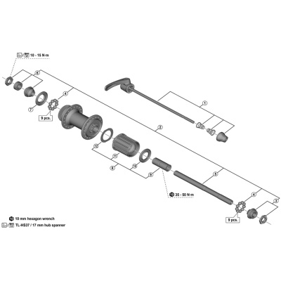 SHimano Deore FH-T670 complete quick release skewer
