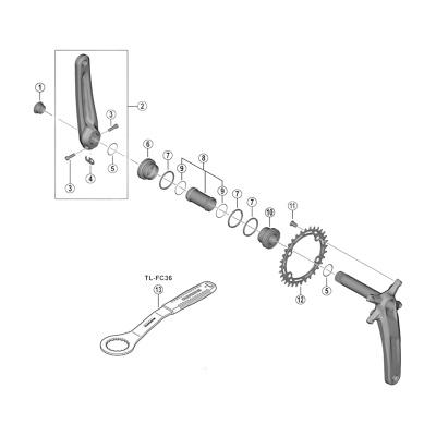 SHimano FC-M5100-1 chainring fixing screw M8 x 11.5 mm - pack of 4