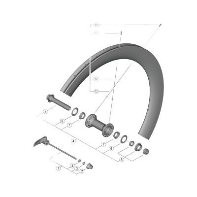 SHimano WH-R9200-C50-TU-F complete quick release skewer - 133 mm