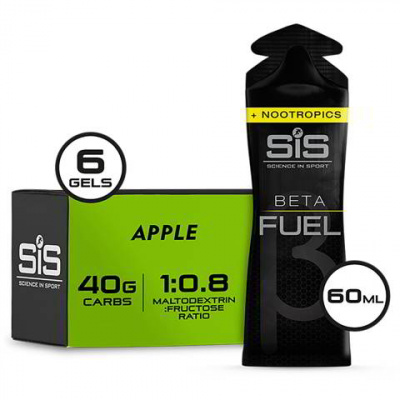 SIS Beta Fuel Energy Gel + Nootropics - Box Of 6 Gels - Apple