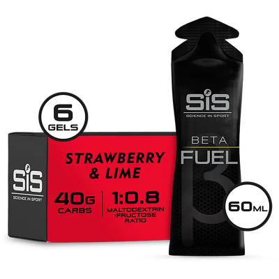 SIS Beta Fuel Energy Gel - Box Of 6 Gels - Strawberry and Lime