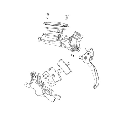SRAM Spare - Disc Brake Lever Assembly - Aluminium Lever - Assembled No Hose Includes Barb and Olive - G2 R A2: DIFFUSION BLACK ANODIZED
