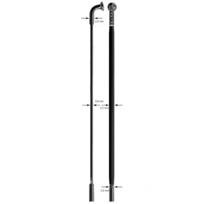 Sapim CX-Ray J-Bend Cut/Threaded Spokes 210 - 260mm