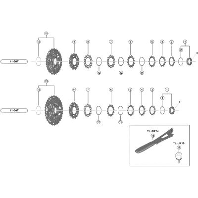 Shimano CS-R8100 cassette spacer B