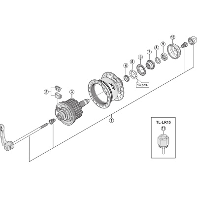 Shimano DH-T785 complete quick release skewer - 133 mm