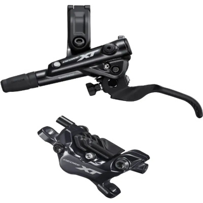 Shimano Deore XT BR-M8120 BL-M8100 4 Pot Hydraulic Disc Brake Front Right - Rear Left Pair Bundle