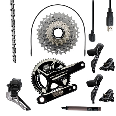 Shimano Dura Ace 9200 Di2 12 Speed Disc Brake Groupset with 4iiii Precision 3+ PRO Dual-Sided Power Meter
