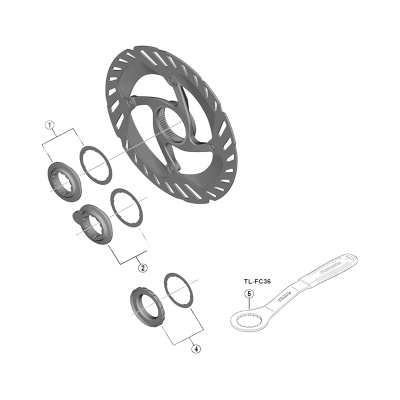 Shimano EW-SS302 disc brake lock ring with magnet and washer