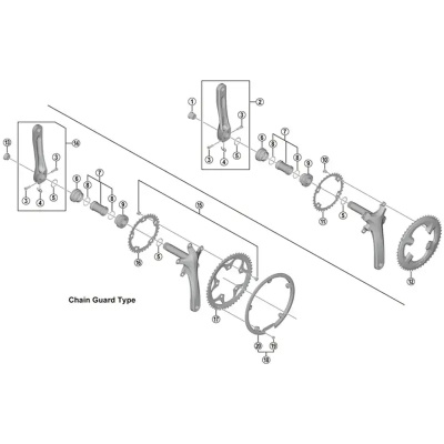Shimano FC-4700/RS510 Inner Chainring Bolts M8 8.5mm 4 Pack