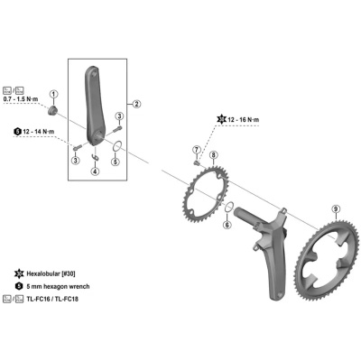 Shimano FC-7900 crank arm fixing bolt