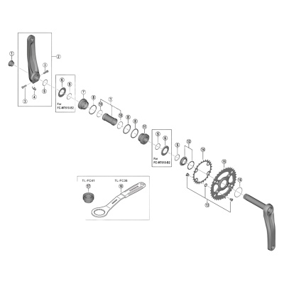 Shimano FC-M610 chainring fixing bolt - pack of 4