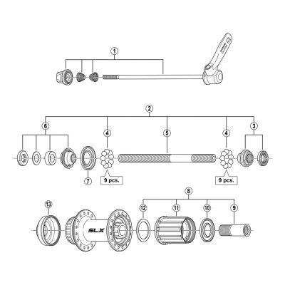 Shimano FH-M665 right hand lock nut