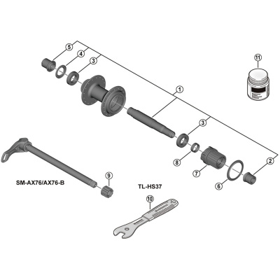Shimano FH-MT410 Deore right hand cap unit