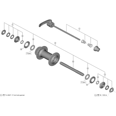 Shimano HB-5800 complete quick release skewer - 133 mm