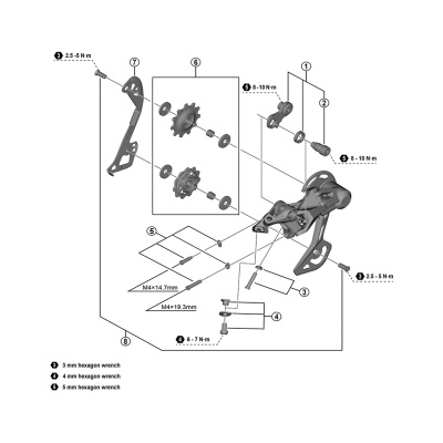 Shimano RD-M5120 deore cable fixing bolt and plate - M5 x 9.2 mm