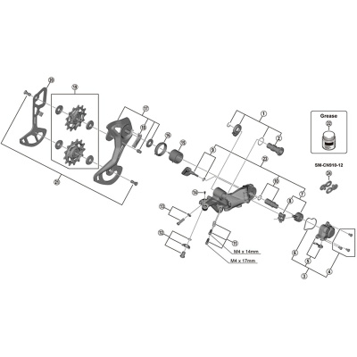 Shimano RD-M9100 XTR outer plate assembly - GS