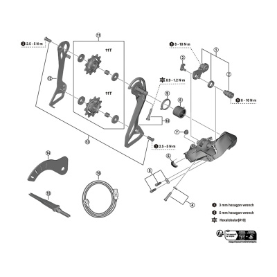 Shimano RD-R7150 105 bracket axle unit