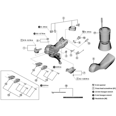 Shimano ST-R7120 hand lid unit