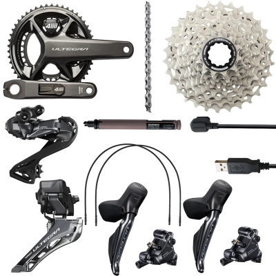 Shimano Ultegra Di2 R8100 Groupset Bundle with 4iiii Precision 3+ PRO Dual-Sided Power Meter