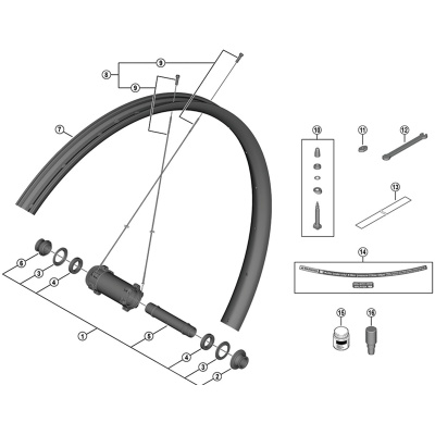 Shimano WH-M9200-TL-R12-B-29 right hand spoke and nipple - 298 mm