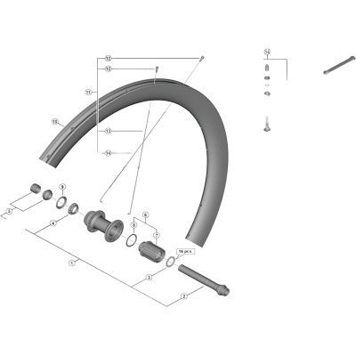 Shimano WH-R9170-C60-TU-R12 ball retainer 3/16