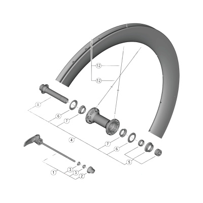 Shimano WH-R9200-C50-TU-R complete quick release skewer